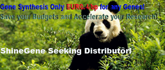 Gene Synthesis only EUR0.4/bp,E-mail:master@shinegene.org.cn